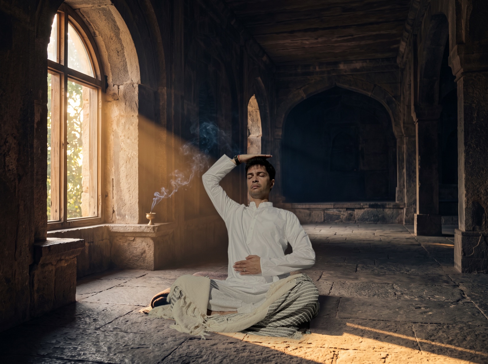 Seated meditation at dawn