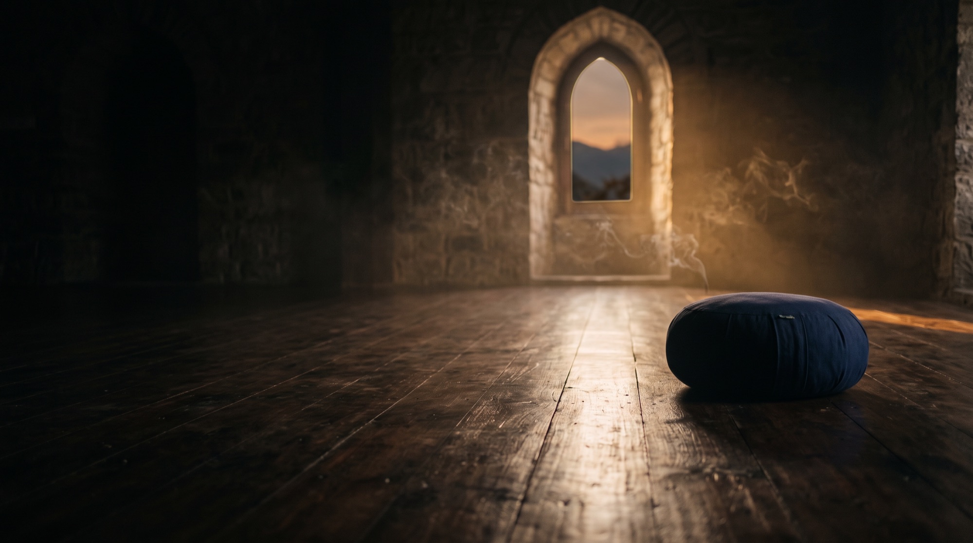 An experienced practitioner in a long seated meditation